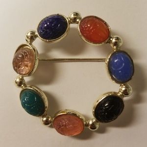 Vintage 1950s Scarab Pin